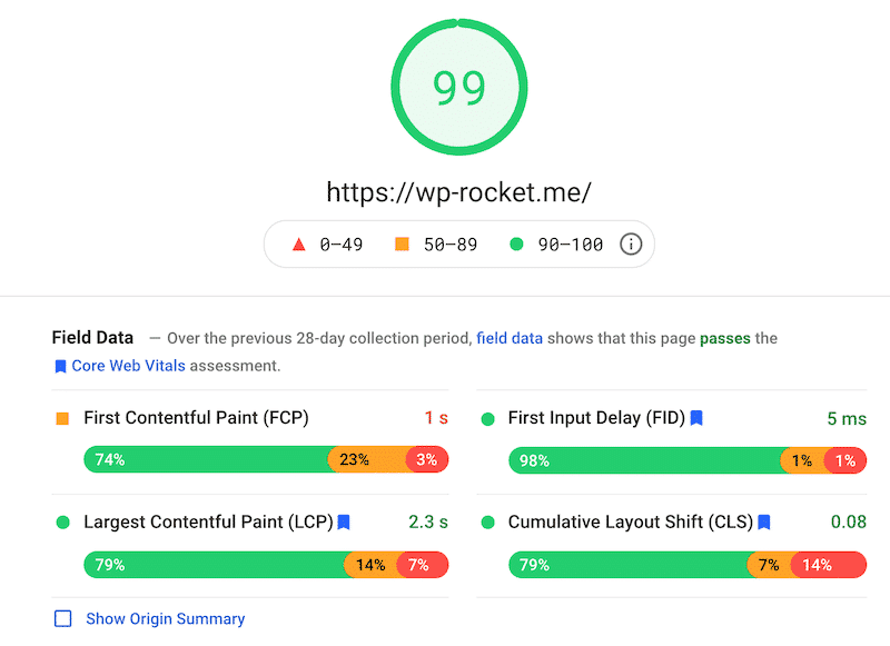 core web vitals field data